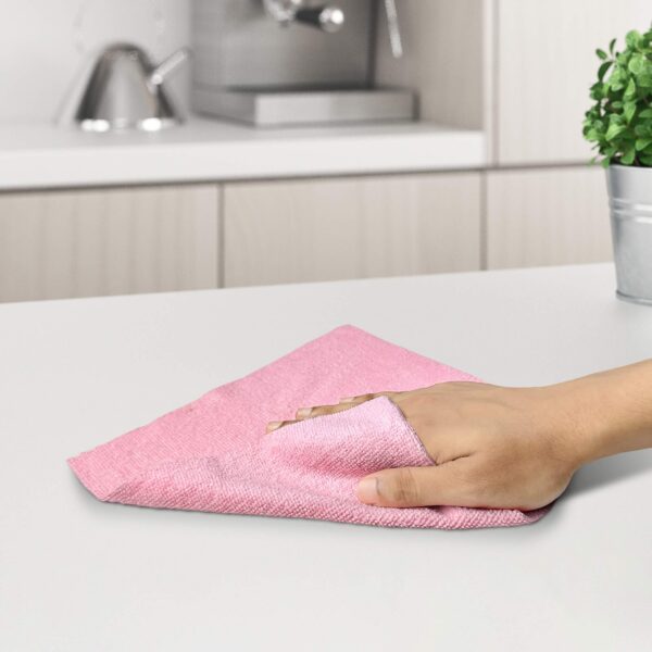 Reusable Kitchen Towel Roll – Pink Color – Washable and Soft Microfiber Fabric – 20 Pcs - Image 9